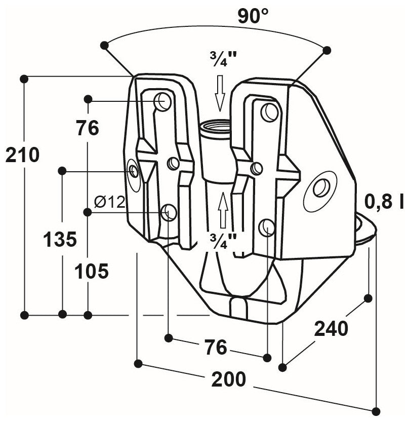 Rohrventil-Becken Modell 375