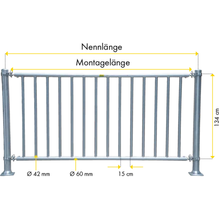 Abtrennung V mit senkrechten Rohren