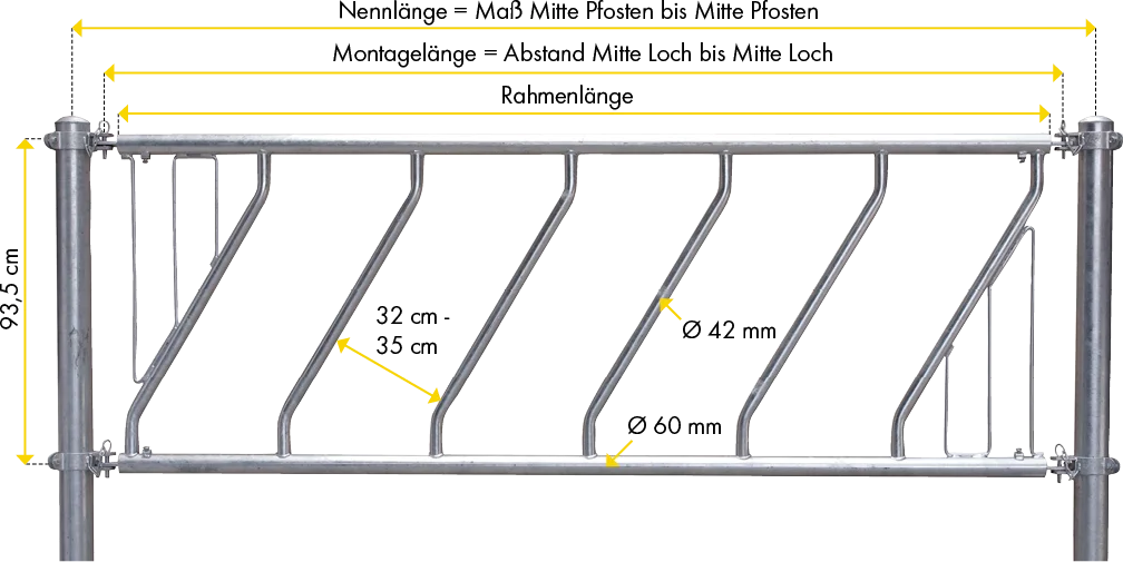 Schrägfressgitter Großvieh
