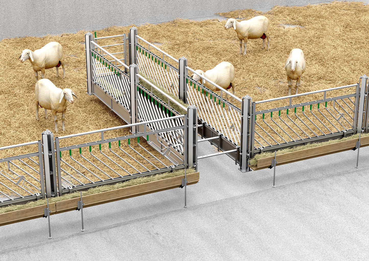 Selbstschließendes Fressgitter für Schafe, Höhe 1,00 m