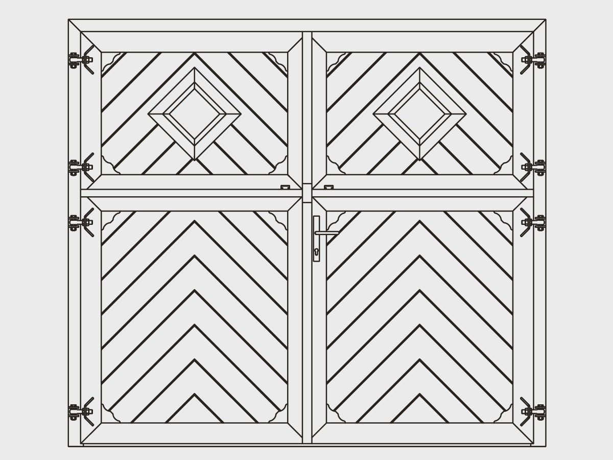 Stalltor 2-teilig Fischgräten-Optik