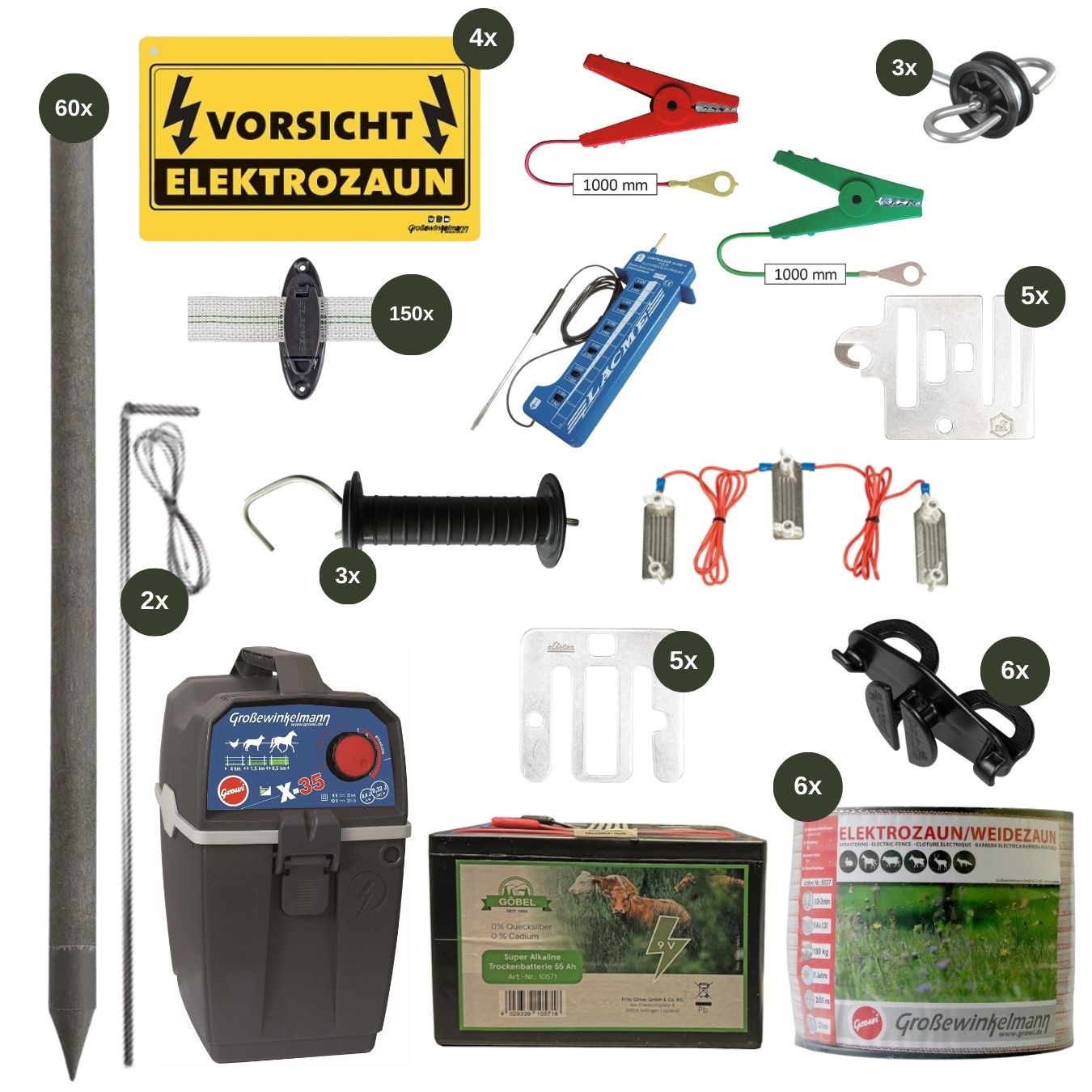 400m Weidezaun Komplettpaket für Pferde