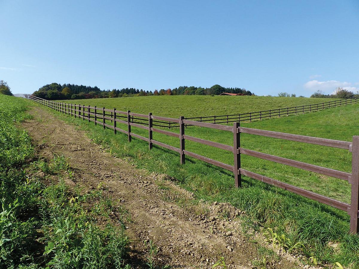 Zaunsystem Karja mit Aufnahme für 3 Querriegel