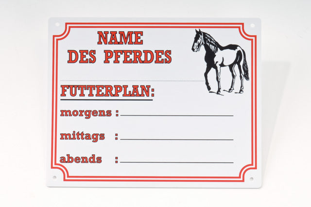 Stalltafel "Futterplan"
