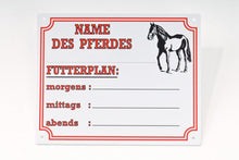 Stalltafel "Futterplan"