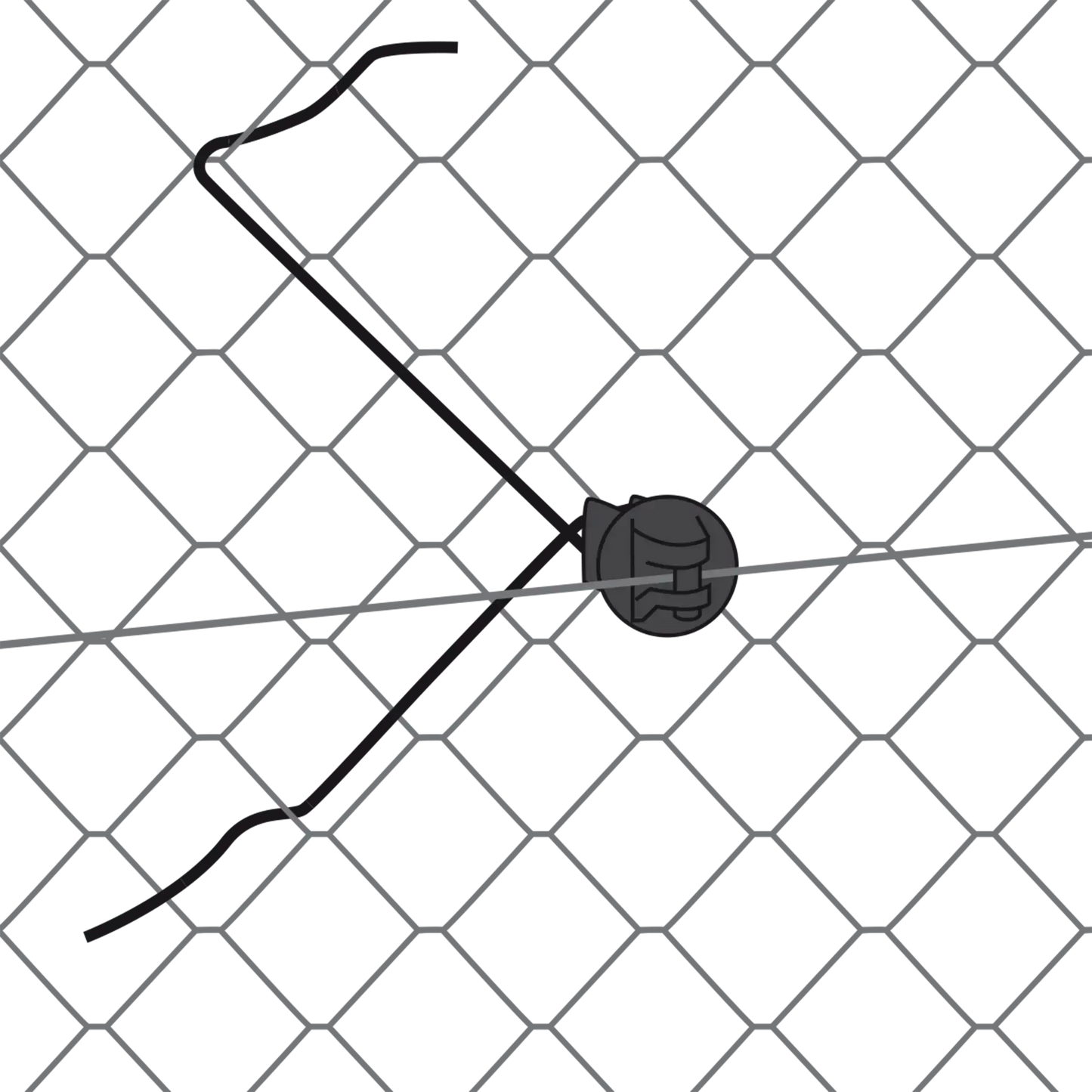 Abstand-Isolator für Maschendraht schwarz 25 Stück