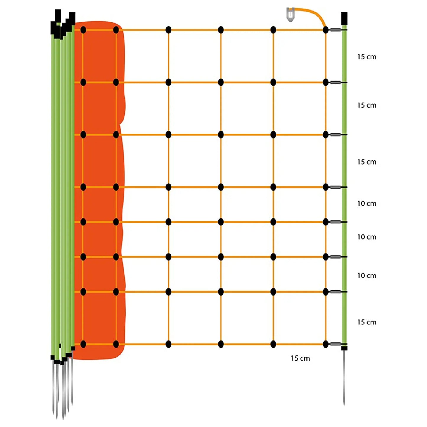 Schafnetz, orange 90/1-14/G-50 m