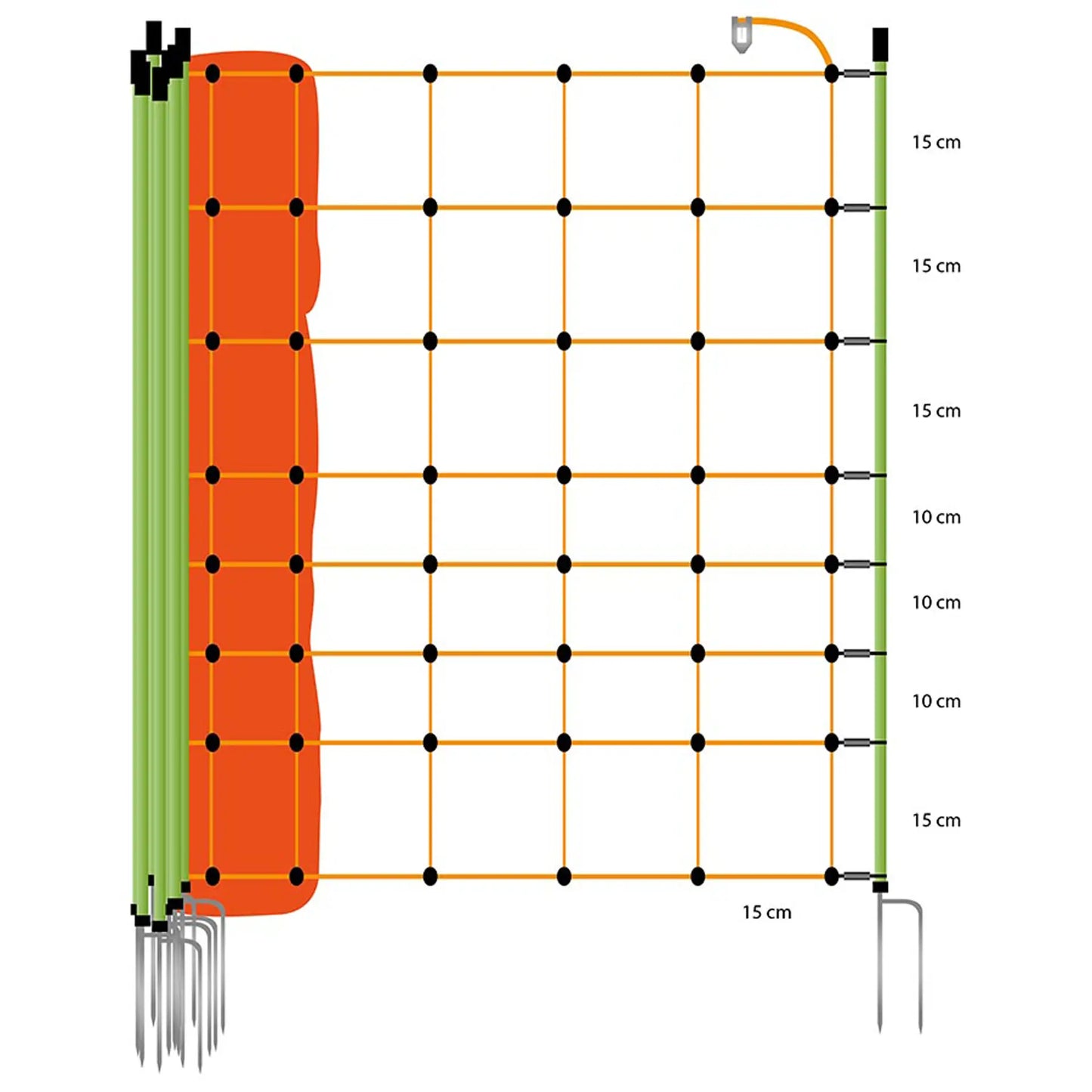 Schafnetz, orange 90/2-14/G-50 m