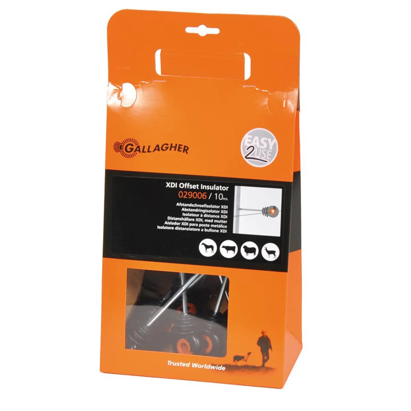 Abstand-Ringisolator XDI 20 cm / M6 für Metallpfähle