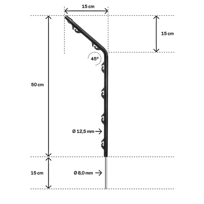 Gartenpfahl 0,50 m schwarz 5 Stück