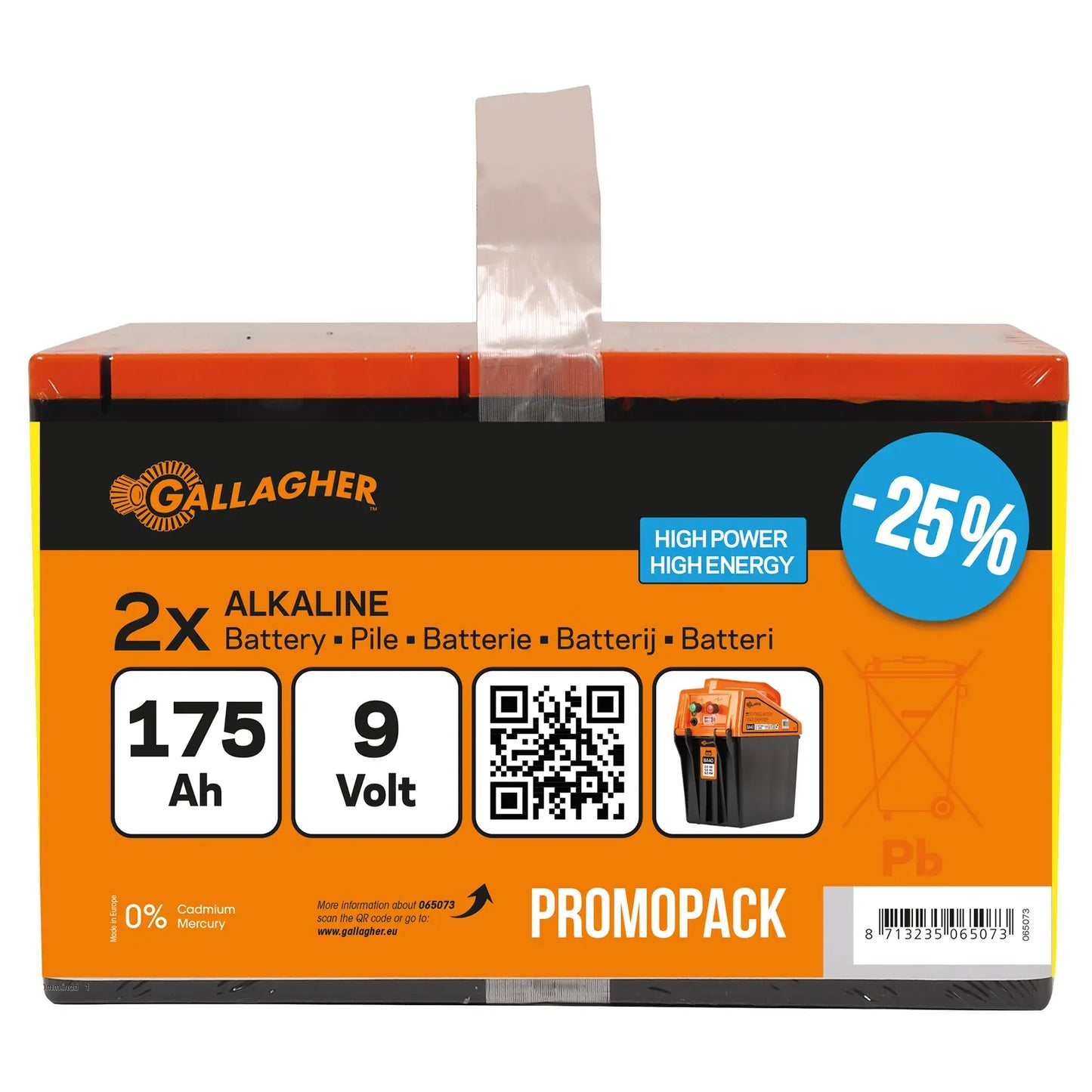 Duopack Alkaline Batterie 2x 9V/175Ah - 190 x 125 x 160 mm