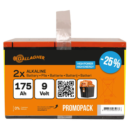 Duopack Alkaline Batterie 2x 9V/175Ah - 190 x 125 x 160 mm