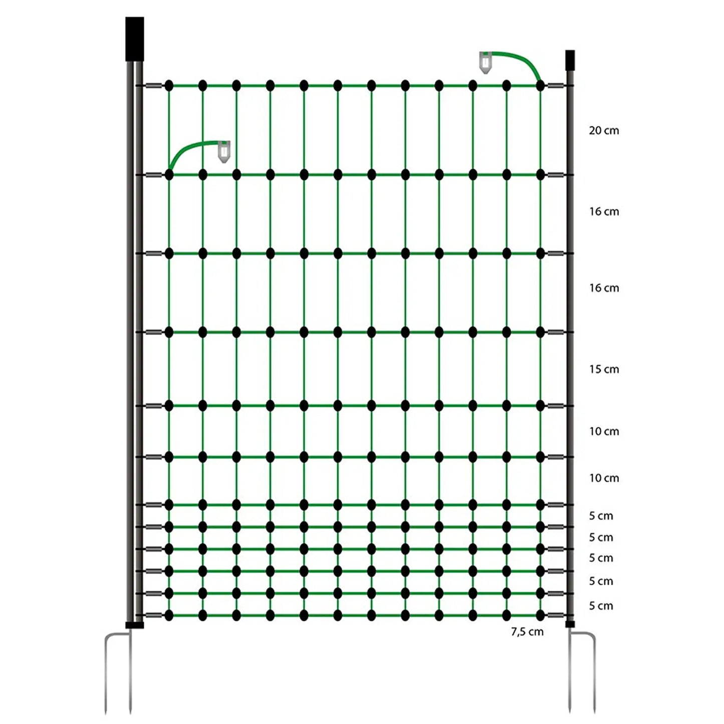 Tor für Elektrozaunnetze 120 x 100 cm