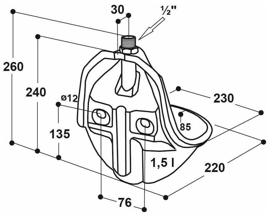 Rohrventil-Becken Mod. 20