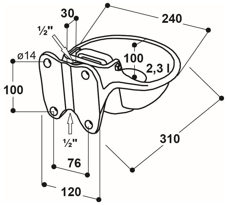 Zungenventil-Becken Mod. 115