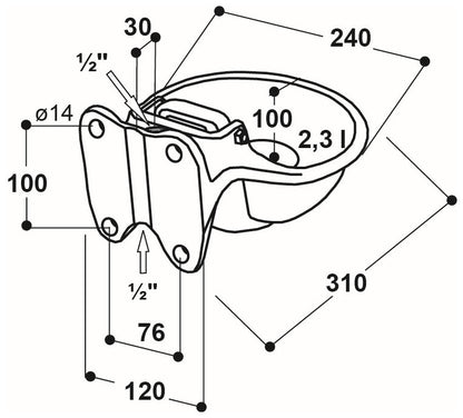 Zungenventil-Becken Mod. 115