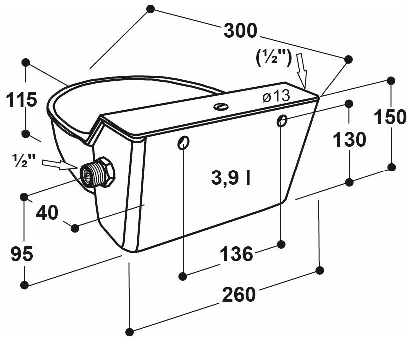 Schwimmerventil-Becken Modell 130P