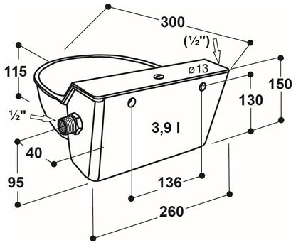 Schwimmerventil-Becken Modell 130P