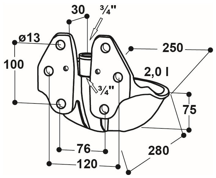Rohrventil-Becken Modell 25R