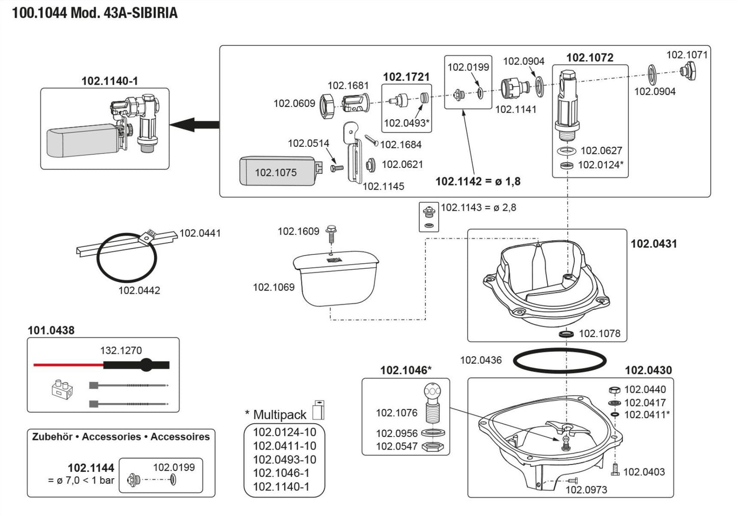 Tränkebecken Mod. 43 A-SIBIRIA mit Überhitzungsschutz-Thermostat heizbar, 24 Volt, 180 Watt