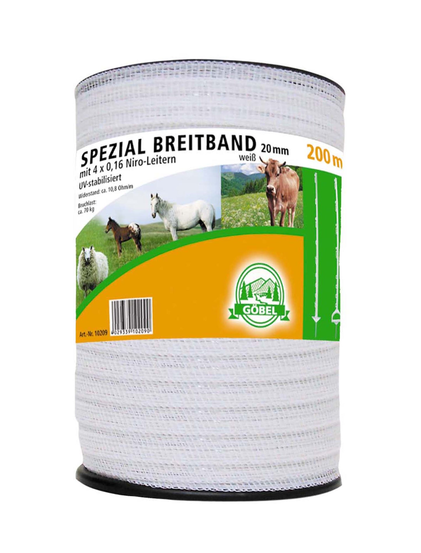 Spezial-Breitband 20mm 200m 4x0,16 Niro weiß