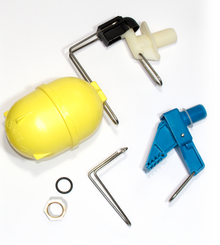 Schwimmerventil kpl. für Einhänge- Schwimmerventil Lacabac, Hochdruck (weiß) und auch Niederdruck (blau)