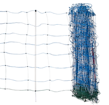 Tornado Elektrozaunnetz Kombi, blau, h= 108 cm, 50 m, Einzelspitze, Plus-Minus, mit Erdleiter