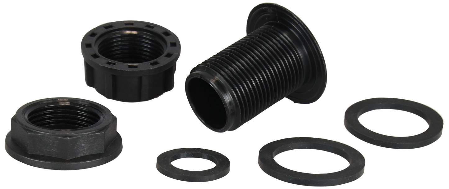 Ablaufgarnitur 1" für Edelstahltröge Suevia, Kunststoff, 25/33 mm für Lochdurchmesser von 35 mm