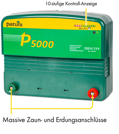 P5000, Weidezaun-Kombigerät, 230V/12V mit MaxiPuls-Technologie