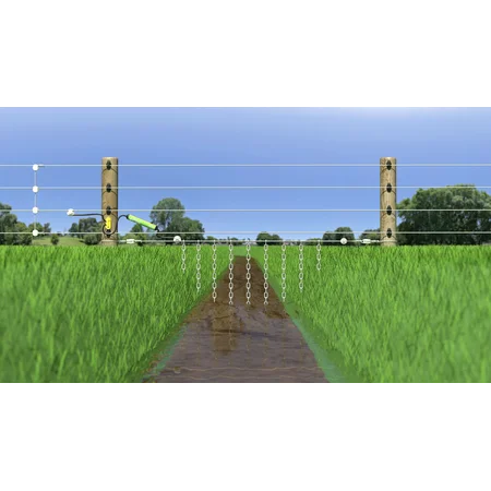 Ketten für Graben-Überquerung 10 St. feuerverzinkt mit Edelstahl- Drahtseilklemme