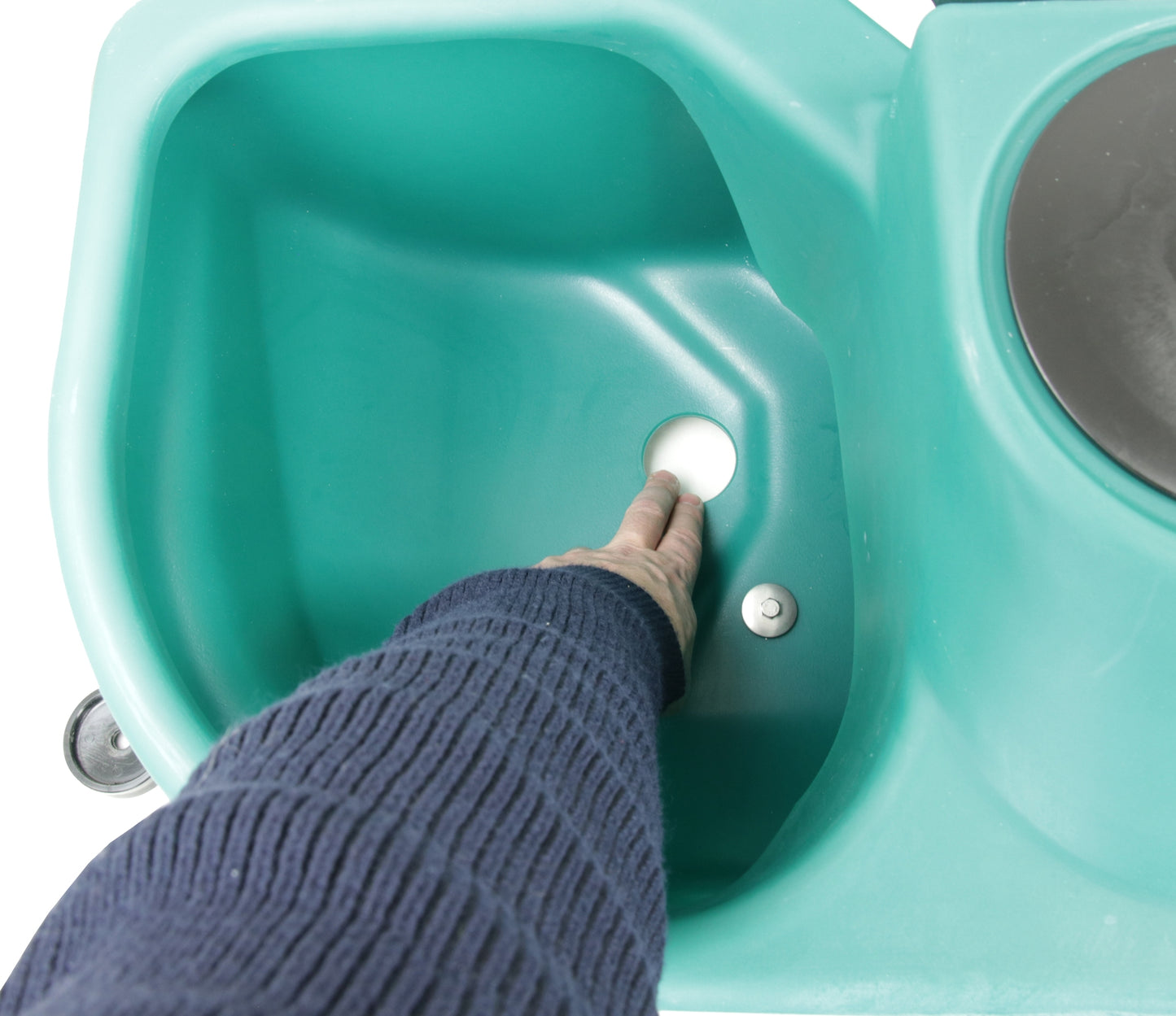 Anbau-Doppeltränke für Weidefäßer Modell FT55, Inhalt 55 Liter mit Anbauflansch und Dichtung