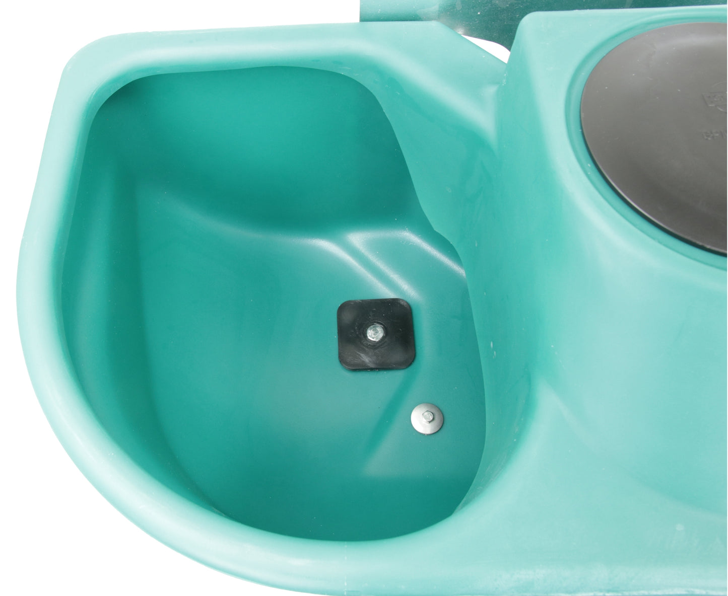 Anbau-Doppeltränke für Weidefäßer Modell FT55, Inhalt 55 Liter mit Anbauflansch und Dichtung