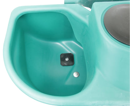 Anbau-Doppeltränke für Weidefäßer Modell FT55, Inhalt 55 Liter mit Anbauflansch und Dichtung