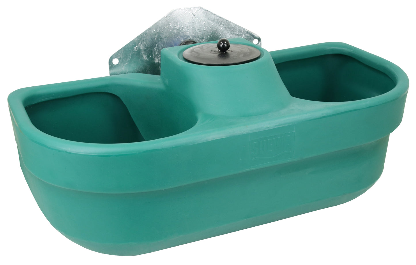 Anbau-Doppeltränke für Weidefäßer Modell FT55, Inhalt 55 Liter mit Anbauflansch und Dichtung