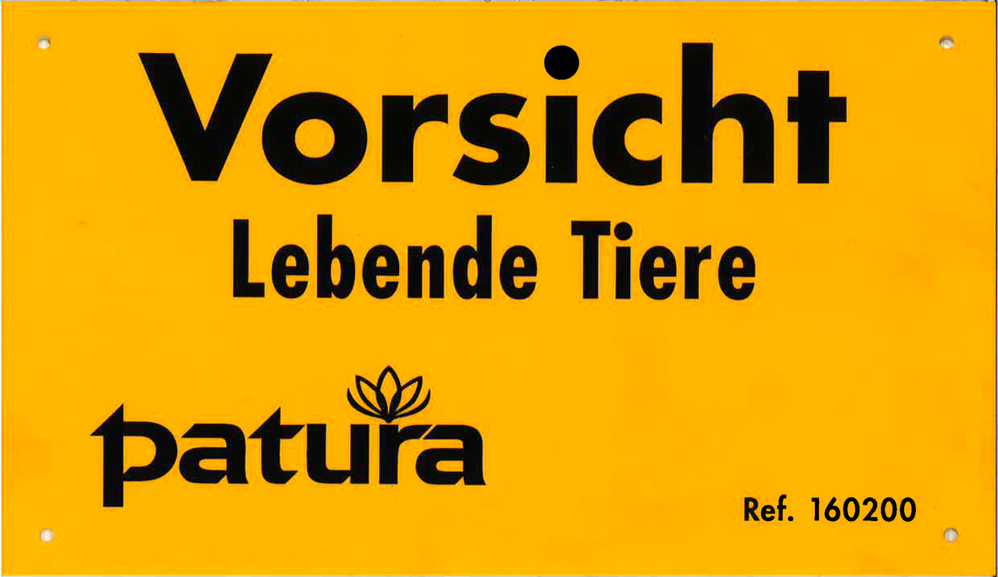 Warnschild, Vorsicht lebende Tiere,