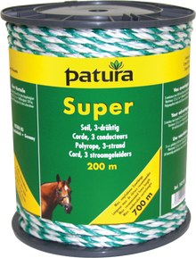 Super Seil, 200 m Rolle 3 Niro 0,40mm, weiss-grün