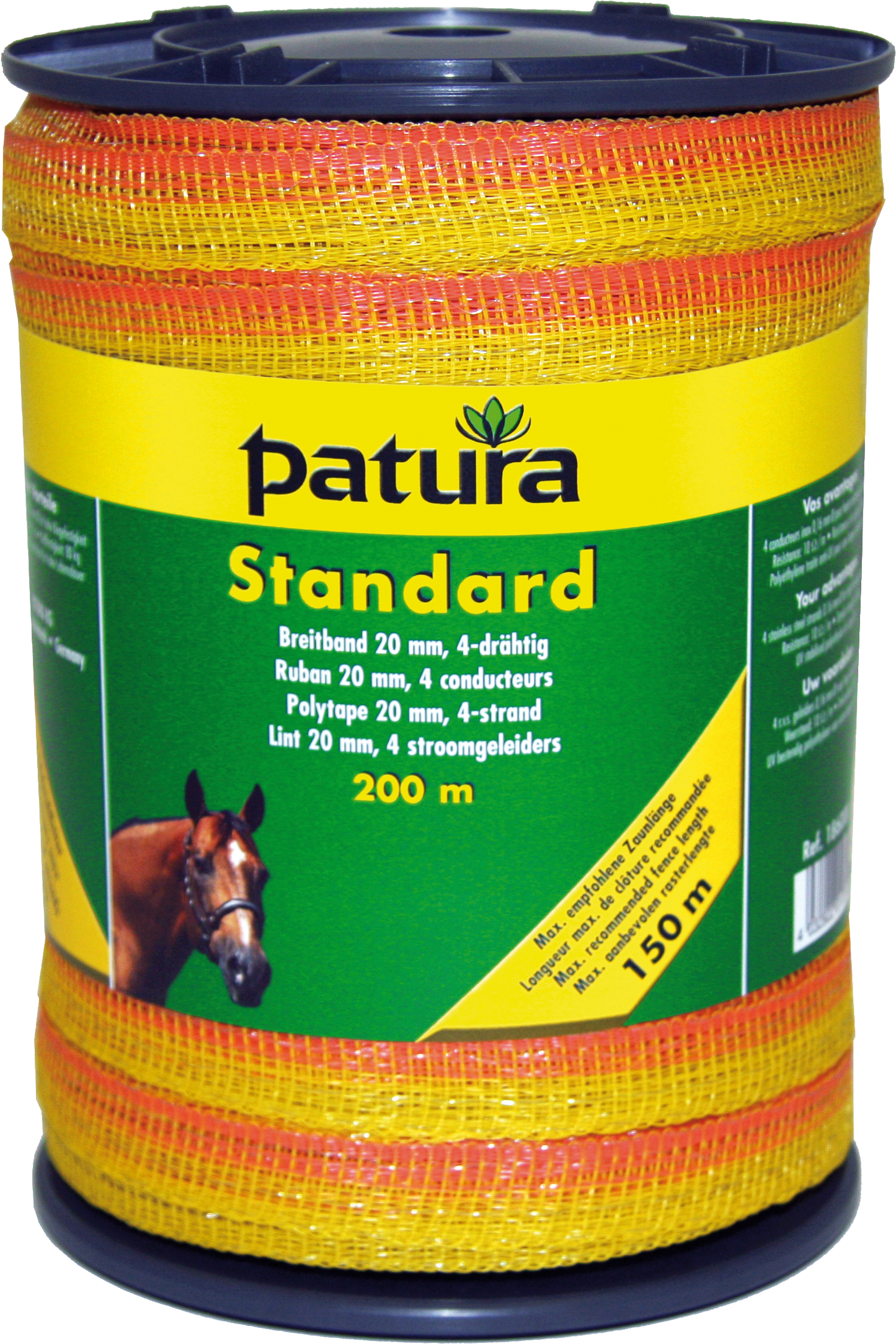 Standard Breitband 20 mm, 200 m Rolle 4 Niro 0,16mm, gelb-orange