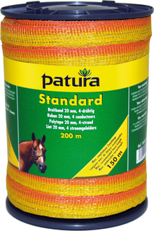 Standard Breitband 20 mm, 200 m Rolle 4 Niro 0,16mm, gelb-orange