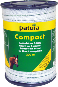 Compact Breitband 40 mm, 200 m Rolle 8 Niro 0,16 mm, weiss-grün