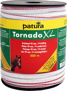 Tornado XL Breitband 40 mm, 200 m Rolle 11 Niro 0,16mm, 3 Cu 0,30mm, weiss-rot