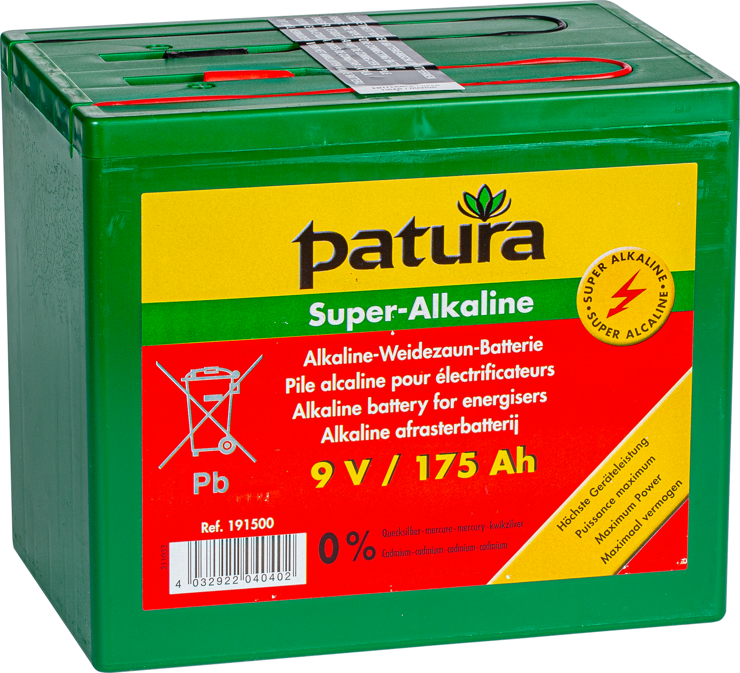 Super-Alkaline Weidezaun-Batterie 9 V