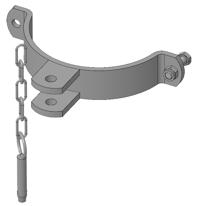 Halbschelle d= 200 mm, 1 Halter mittig