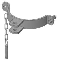 Halbschelle d= 200 mm, 1 Halter mittig