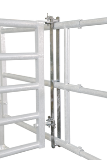 Aufhängung für Abtrennungen zur Befestigung v. Türen und Abtrennungen