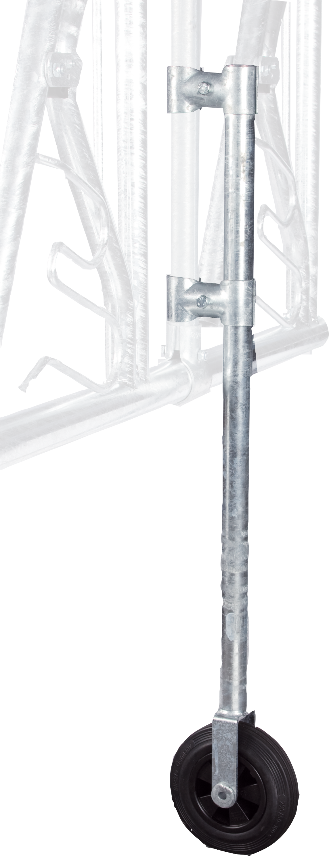 Stützrad für Fressgitter + Abtrennung V inkl. Doppelschelle parallel 42x42mm