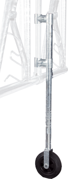 Stützrad für Fressgitter + Abtrennung V inkl. Doppelschelle parallel 42x42mm