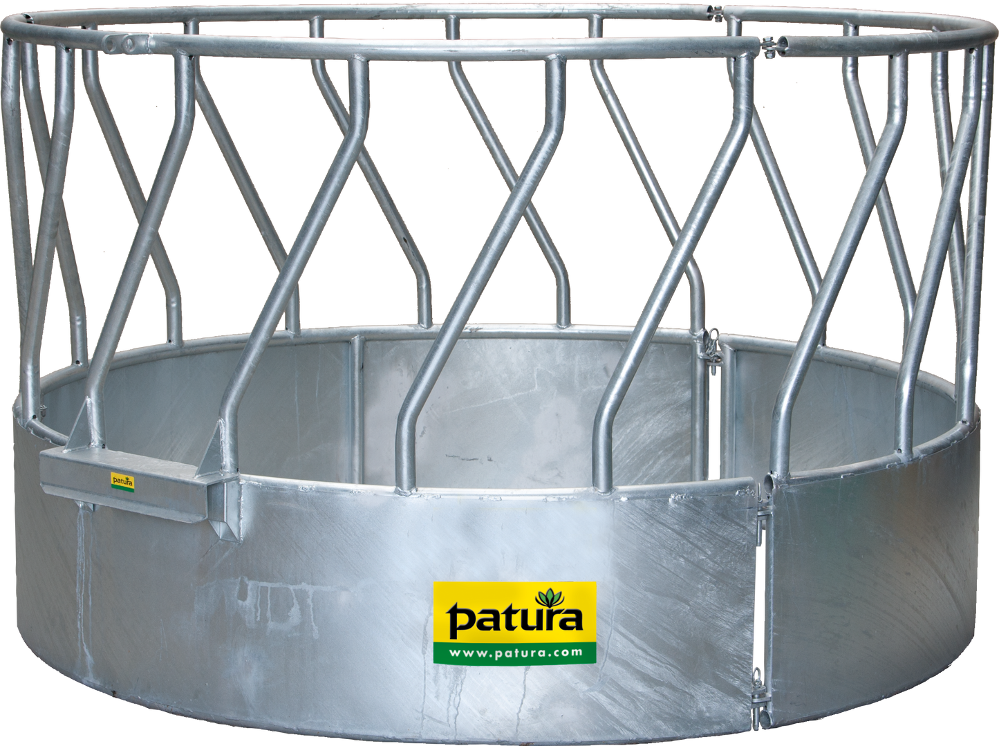 Rundraufe mit Schrägfressgittern, 3-teilig, d= 2,10 m, 18 Fressöffnungen