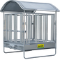 Profi-Viereckraufe mit Sicherheits-Pferdefressgittern und Dach 2,00 x 2,05 m