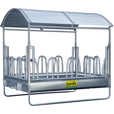 Großballenraufe mit Palisadenfressgittern und Dach 2,85 x 2,05 m