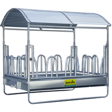 Großballenraufe mit Palisadenfressgittern und Dach 2,85 x 2,05 m
